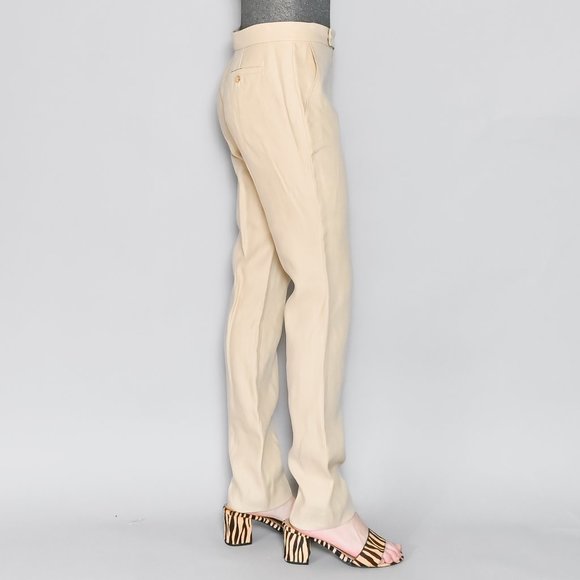 180. RALPH LAUREN COLLECTION Spring Summer 09 Khaki Straight Leg Linen Pants 31" - Picture 4 of 9